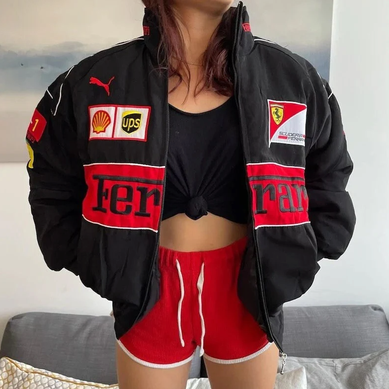 Amazon.com: Aiyify Varsity Jacket Vintage Racing Jacket Letterman Jacket  Women Bomber Motorcycle Jacket Y2k Cropped Detachable Streetwear  (Black,Small,Small) : Clothing, Shoes & Jewelry